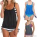 Inverlee Women Solid Bikini Set Push Push-up Bra Swimsuit Bathing Beachwear Black B07CG46LQ9